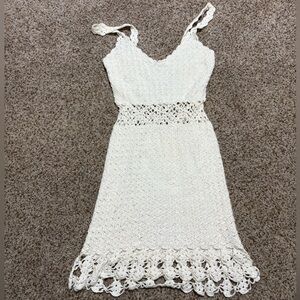 Elegant White Crochet Dress